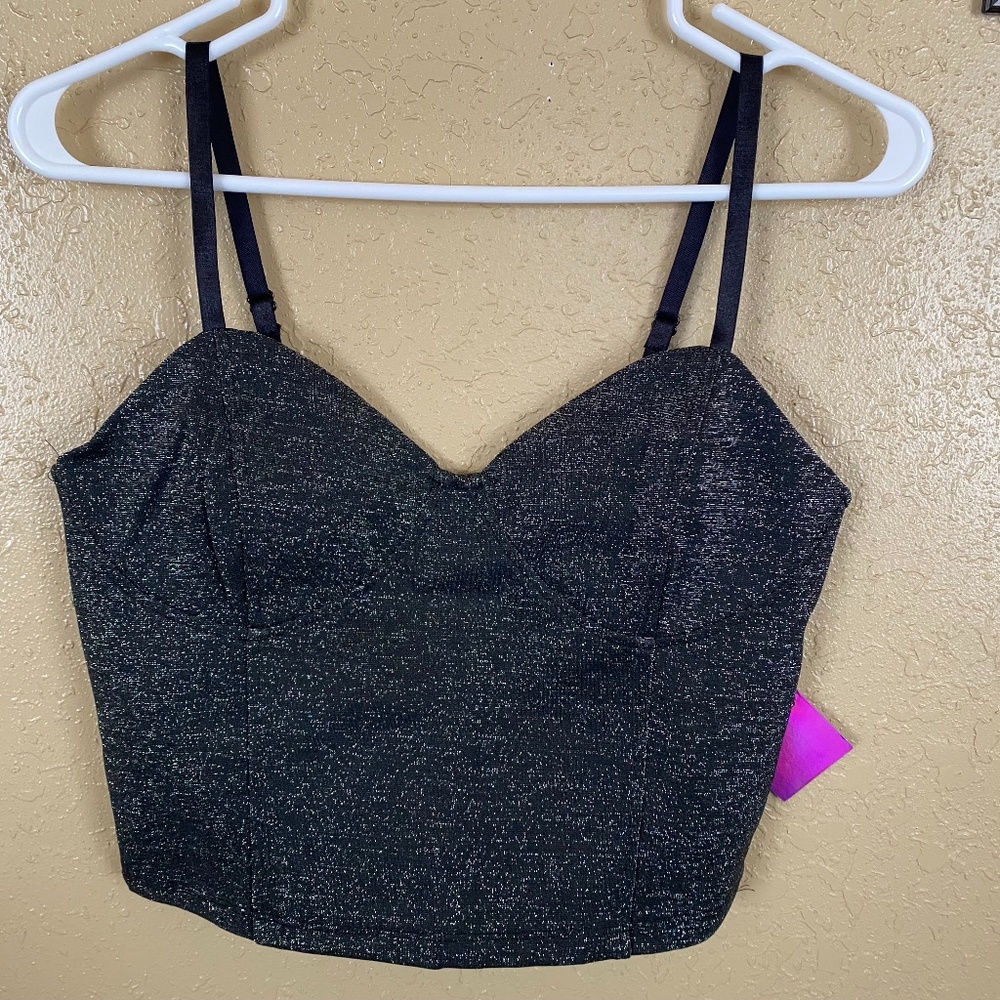 forever 21 stretchy sparkly bustier top